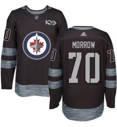 Men's Adidas Winnipeg Jets #70 Joe Morrow Authentic Black 1917-2017 100th Anniversary NHL Jersey