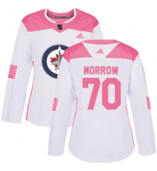 Women's Adidas Winnipeg Jets #70 Joe Morrow Authentic White Pink Fashion NHL Jersey