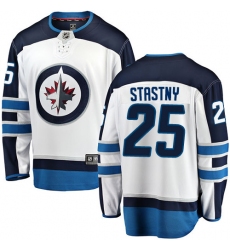 Men's Winnipeg Jets #25 Paul Stastny Fanatics Branded White Away Breakaway NHL Jersey