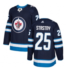 Youth Adidas Winnipeg Jets #25 Paul Stastny Premier Navy Blue Home NHL Jersey