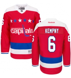 Men's Reebok Washington Capitals #6 Michal Kempny Premier Red Third NHL Jersey
