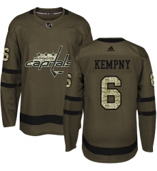 Youth Adidas Washington Capitals #6 Michal Kempny Premier Green Salute to Service NHL Jersey