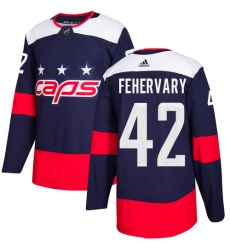 Men's Adidas Washington Capitals #42 Martin Fehervary Authentic Navy Blue 2018 Stadium Series NHL Jersey