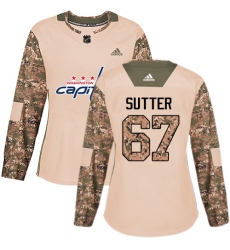 Women's Adidas Washington Capitals #67 Riley Sutter Authentic Camo Veterans Day Practice NHL Jersey