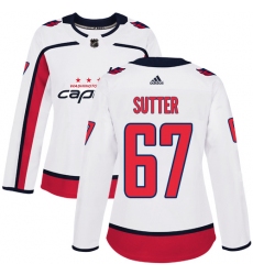 Women's Adidas Washington Capitals #67 Riley Sutter Authentic White Away NHL Jersey