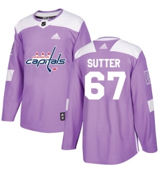 Youth Adidas Washington Capitals #67 Riley Sutter Authentic Purple Fights Cancer Practice NHL Jersey