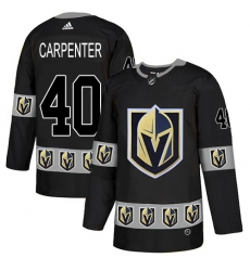 Men's Adidas Vegas Golden Knights #40 Ryan Carpenter Authentic Black Team Logo Fashion NHL Jersey