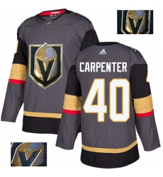 Men's Adidas Vegas Golden Knights #40 Ryan Carpenter Authentic Gray Fashion Gold NHL Jersey