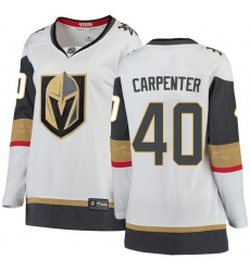 Women's Vegas Golden Knights #40 Ryan Carpenter Authentic White Away Fanatics Branded Breakaway NHL Jersey