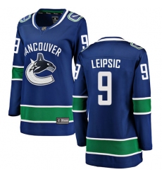 Women's Vancouver Canucks #9 Brendan Leipsic Fanatics Branded Blue Home Breakaway NHL Jersey