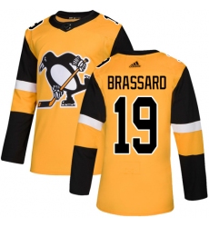 Men's Adidas Pittsburgh Penguins #19 Derick Brassard Authentic Gold Alternate NHL Jersey