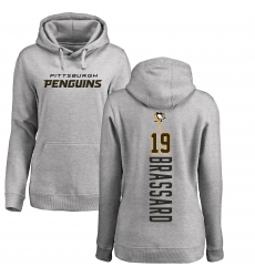 NHL Women's Adidas Pittsburgh Penguins #19 Derick Brassard Ash Backer Pullover Hoodie