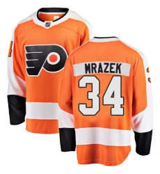 Youth Philadelphia Flyers #34 Petr Mrazek Fanatics Branded Orange Home Breakaway NHL Jersey