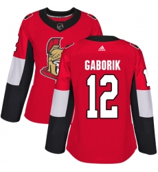 Women's Adidas Ottawa Senators #12 Marian Gaborik Premier Red Home NHL Jersey
