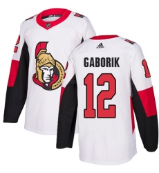 Youth Adidas Ottawa Senators #12 Marian Gaborik Authentic White Away NHL Jersey