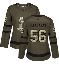 Women's Adidas Ottawa Senators #56 Magnus Paajarvi Authentic Green Salute to Service NHL Jersey