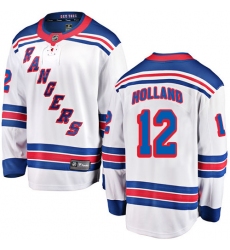 Men's New York Rangers #12 Peter Holland Fanatics Branded White Away Breakaway NHL Jersey