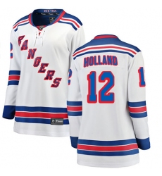 Women's New York Rangers #12 Peter Holland Fanatics Branded White Away Breakaway NHL Jersey