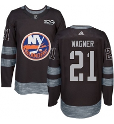 Men's Adidas New York Islanders #21 Chris Wagner Premier Black 1917-2017 100th Anniversary NHL Jersey