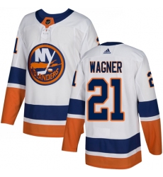 Youth Adidas New York Islanders #21 Chris Wagner Authentic White Away NHL Jersey