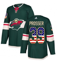 Youth Adidas Minnesota Wild #39 Nate Prosser Authentic Green USA Flag Fashion NHL Jersey