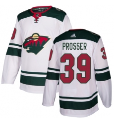 Youth Adidas Minnesota Wild #39 Nate Prosser Authentic White Away NHL Jersey