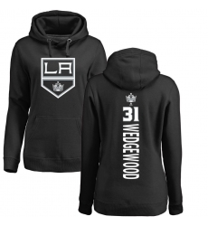 NHL Women's Adidas Los Angeles Kings #31 Scott Wedgewood Black Backer Pullover Hoodie