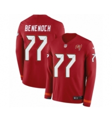 Youth Nike Tampa Bay Buccaneers #77 Caleb Benenoch Limited Red Therma Long Sleeve NFL Jersey