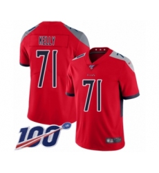 Youth Tennessee Titans #71 Dennis Kelly Limited Red Inverted Legend 100th Season Football Jersey