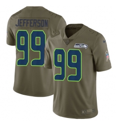 Youth Nike Seattle Seahawks #99 Quinton Jefferson Limited Olive 2017 Salute to Service NFL Jersey