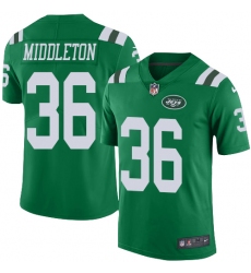 Men's Nike New York Jets #36 Doug Middleton Limited Green Rush Vapor Untouchable NFL Jersey