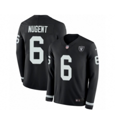 Youth Nike Oakland Raiders #6 Mike Nugent Limited Black Therma Long Sleeve NFL Jersey