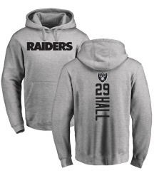 NFL Nike Oakland Raiders #29 Leon Hall Ash Backer Pullover Hoodie