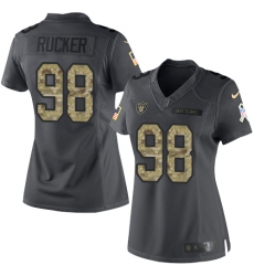 Women Nike Oakland Raiders #98 Frostee Rucker Limited Black 2016 Salute to Service NFL Jersey