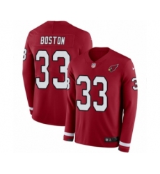 Men's Nike Arizona Cardinals #33 Tre Boston Limited Red Therma Long Sleeve NFL Jersey