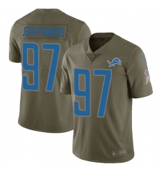 Men's Nike Detroit Lions #97 Ricky Jean Francois Limited Olive 2017 Salute to Service NFL Jersey