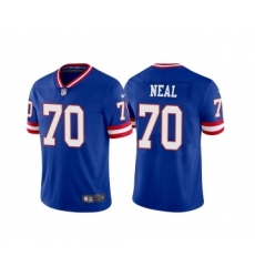 Men's New York Giants #70 Evan Neal Royal Vapor Untouchable Limited Stitched Jersey