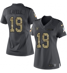 Women's Nike Oakland Raiders #19 Brandon LaFell Limited Black 2016 Salute to Service NFL Jersey