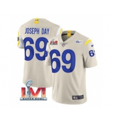 Men's Los Angeles Rams #69 Sebastian Joseph-Day Bone 2022 Super Bowl LVI Vapor Limited Stitched Jersey