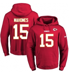 Nike Kansas City Chiefs #15 Patrick Mahomes Red Name & Number Pullover NFL Hoodie