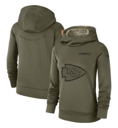 Women's Kansas City Chiefs Nike Olive Salute to Service Sideline Therma Performance Pullover Hoodie