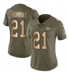 Women's Nike Kansas City Chiefs #21 Eric Murray Limited Olive Gold 2017 Salute to Service NFL Jersey