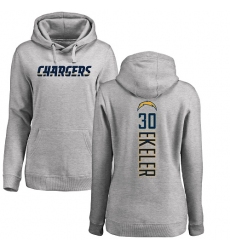 NFL Women's Nike Los Angeles Chargers #30 Austin Ekeler Ash Backer Pullover Hoodie