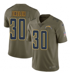 Youth Nike Los Angeles Chargers #30 Austin Ekeler Limited Olive 2017 Salute to Service NFL Jersey
