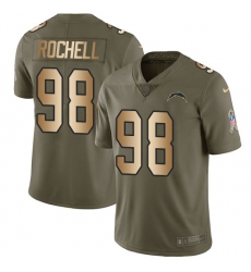Youth Nike Los Angeles Chargers #98 Isaac Rochell Limited Olive Gold 2017 Salute to Service NFL Jersey