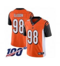 Men's Cincinnati Bengals #98 Ryan Glasgow Orange Alternate Vapor Untouchable Limited Player 100th Season Football Jersey
