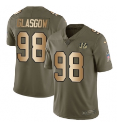 Youth Nike Cincinnati Bengals #98 Ryan Glasgow Limited Olive Gold 2017 Salute to Service NFL Jersey