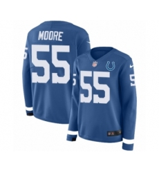 Women's Nike Indianapolis Colts #55 Skai Moore Limited Blue Therma Long Sleeve NFL Jersey