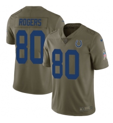 Men's Nike Indianapolis Colts #80 Chester Rogers Limited Olive 2017 Salute to Service NFL Jersey