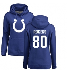 NFL Women's Nike Indianapolis Colts #80 Chester Rogers Royal Blue Name & Number Logo Pullover Hoodie